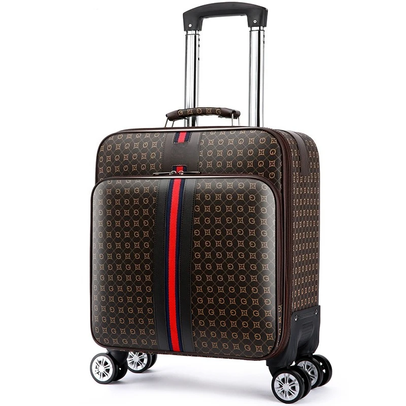 Business suitcase Men's 18-inch small and lightweight soft case British style trolley case Password suitcase Luggage leather