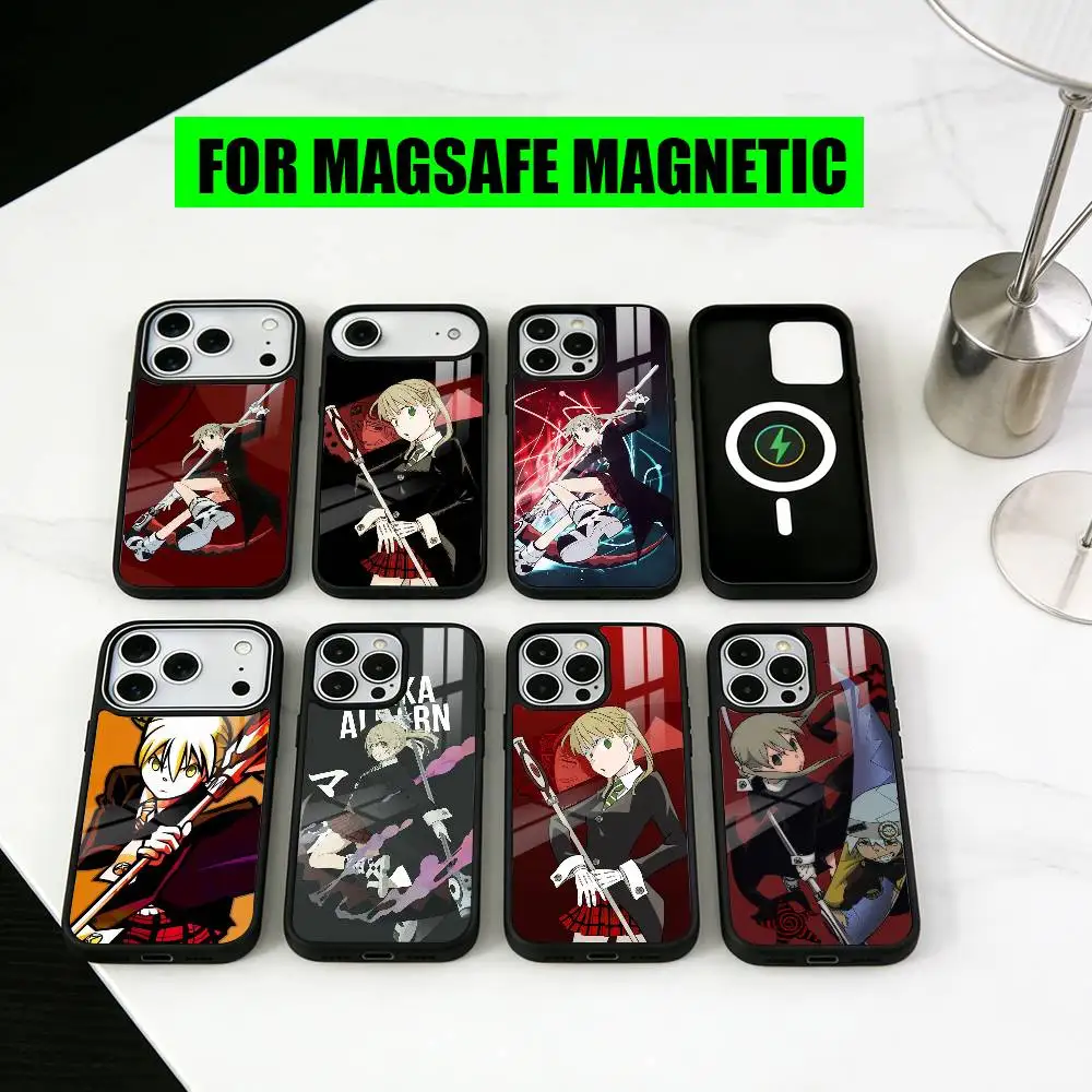 

Soul M-Maka A-Albarn E-Eater Phone Case For iPhone17,16,15,14,13,12,11 Plus,Pro Magnetic For Magsafe Wireless Charging