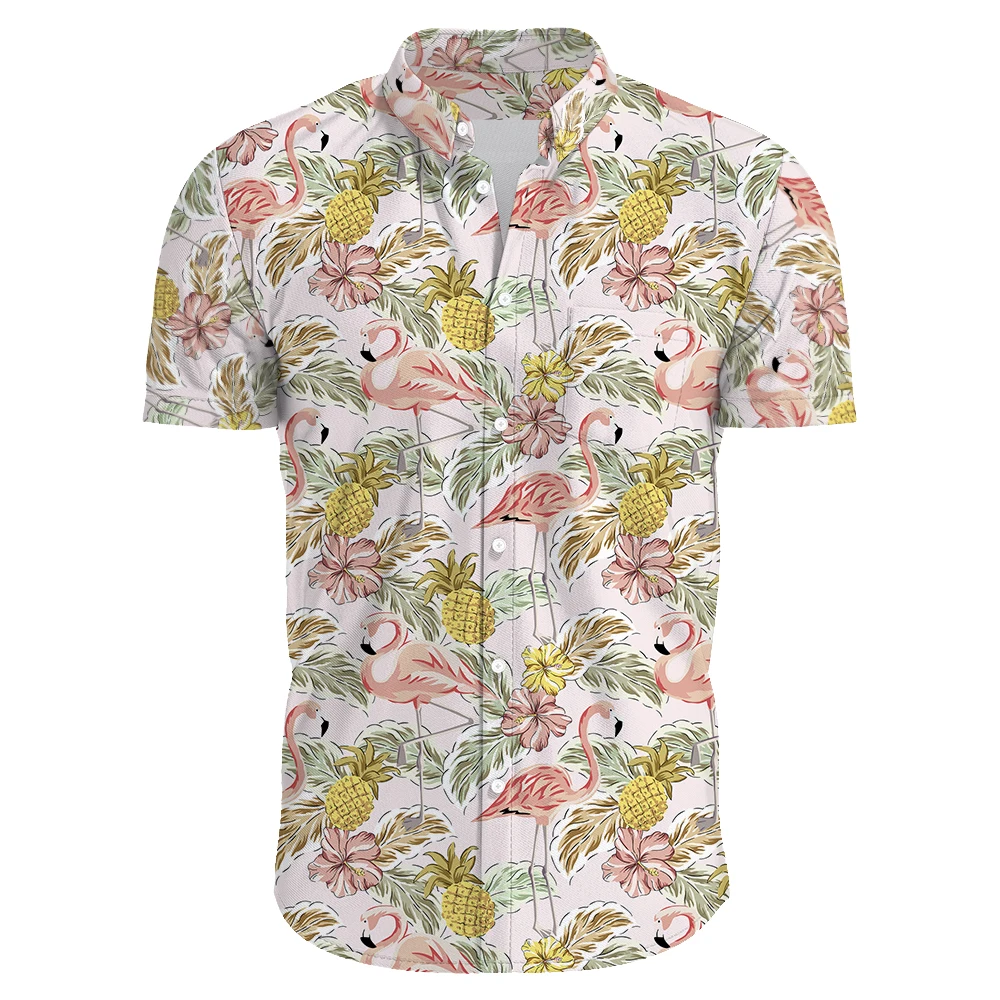 Beach New Arrival Men Short-Sleeve Casual Anime Shirt Blouse Loose Surfing Hawaiian-shirt Us size