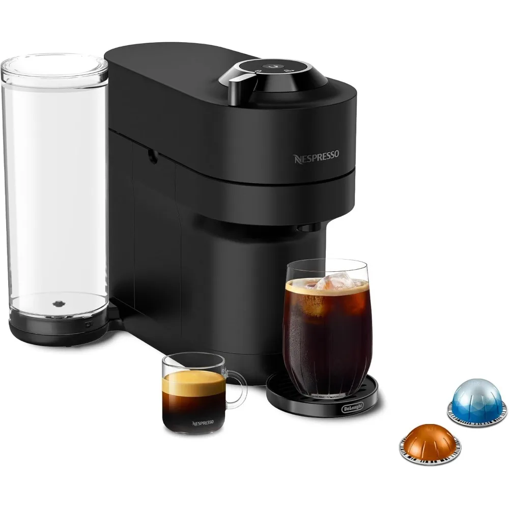 Nespresso Limited-Edition Vertuo Pop+ Coffee and Espresso Maker by De'Longhi, Black Matte with Dark Chrome