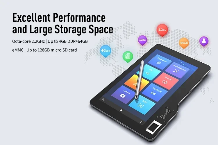 Tablet Android Tangguh 10,1 Inci - Kelas Industri dengan Pembaca Sidik Jari