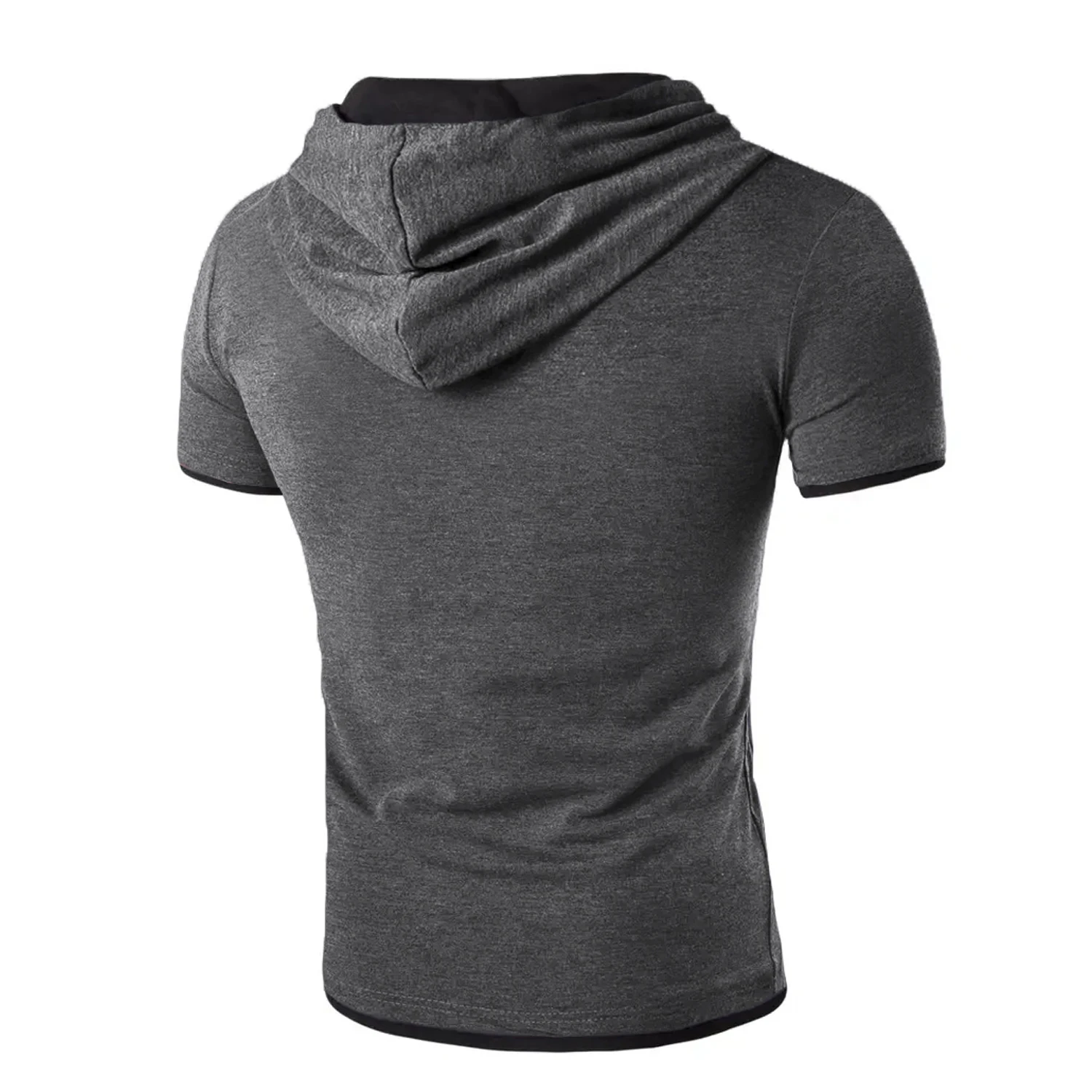 Euro Size Men\'s T Shirt 2024 Summer Slim Fitness Hooded Short-Sleeved Tees Male Camisa Masculina T-Shirt Slim Tshirt Homme