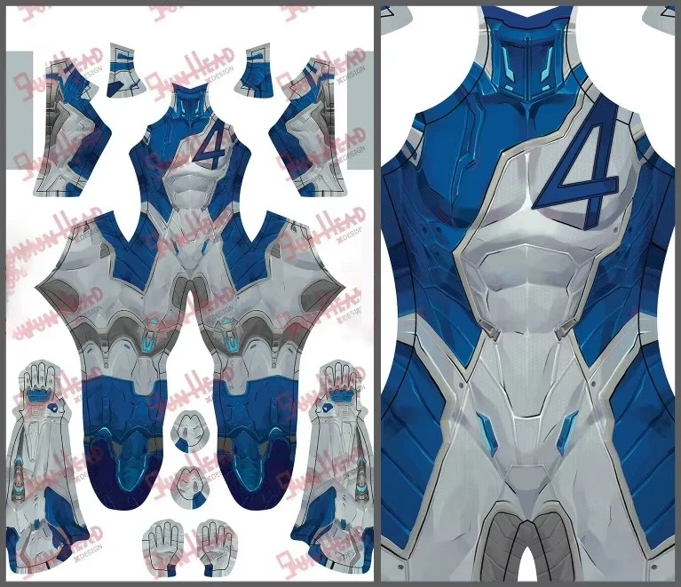 Mr Fantastic Marvel Rivals PS5 Cosplay NEW GAME Superhero Spandex Zentai Bodysuit Outfits Mr Fantastic Halloween Costume Adult