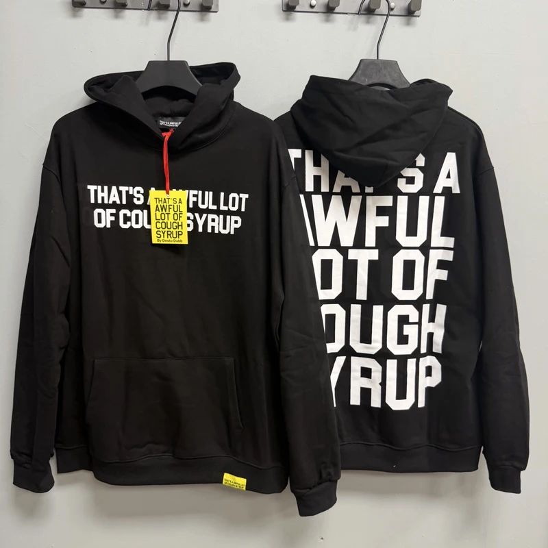 THAT'S A AWFUL LOT OF COUGH SYRUP Hoodie High Quality Casual Loose Letter Printed Pullover Sweatpants Sets image 3