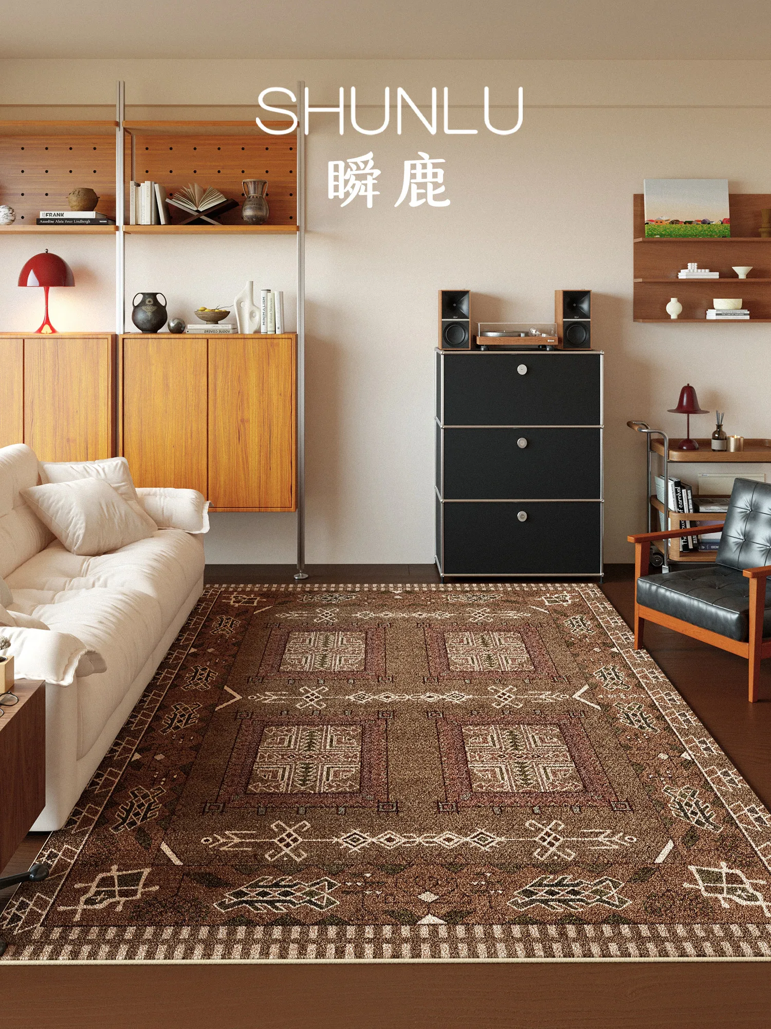 Instant deer carpet living room Moroccan American retro washable Persian ethnic style premium bedroom bedside blanket