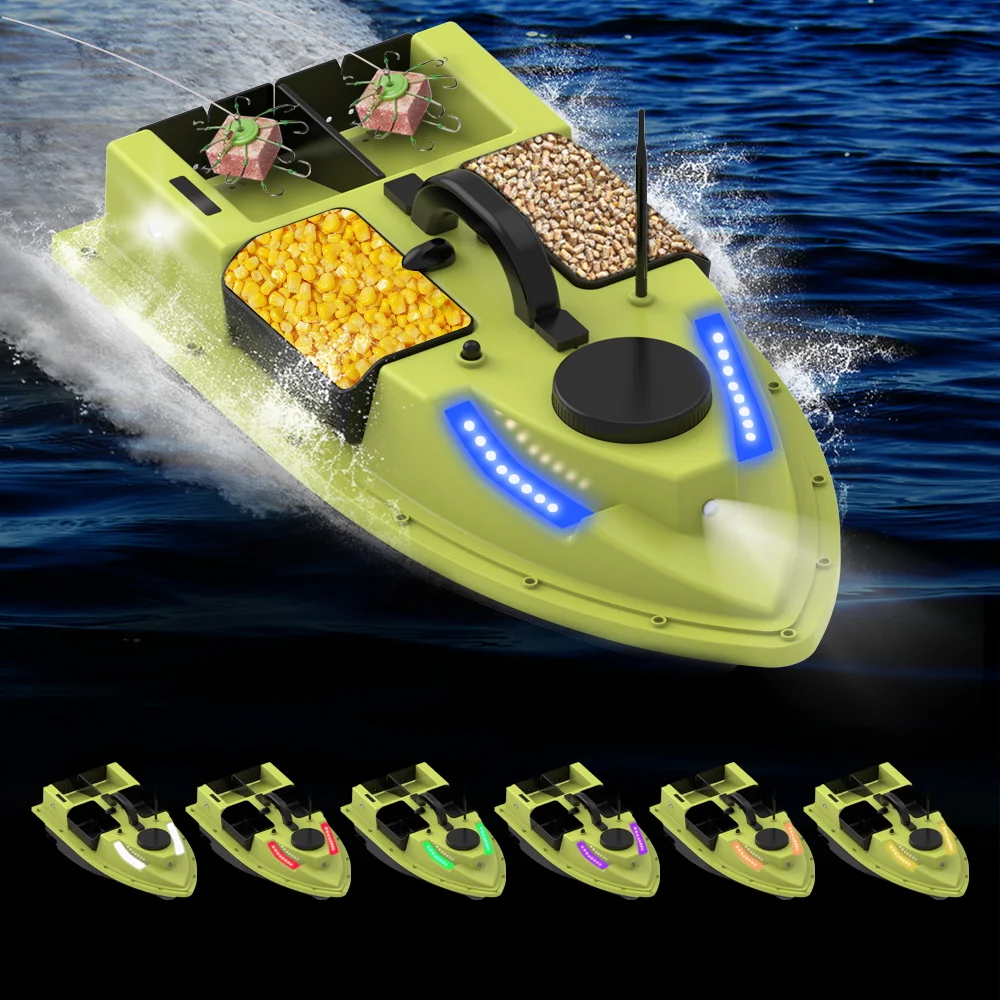 D19 GPS RC Bait Boat 500M Wireless Remote Control Fishing Bait Boat Fishing Feeder Boat Ship with 4 Bait Containers 2KG Load