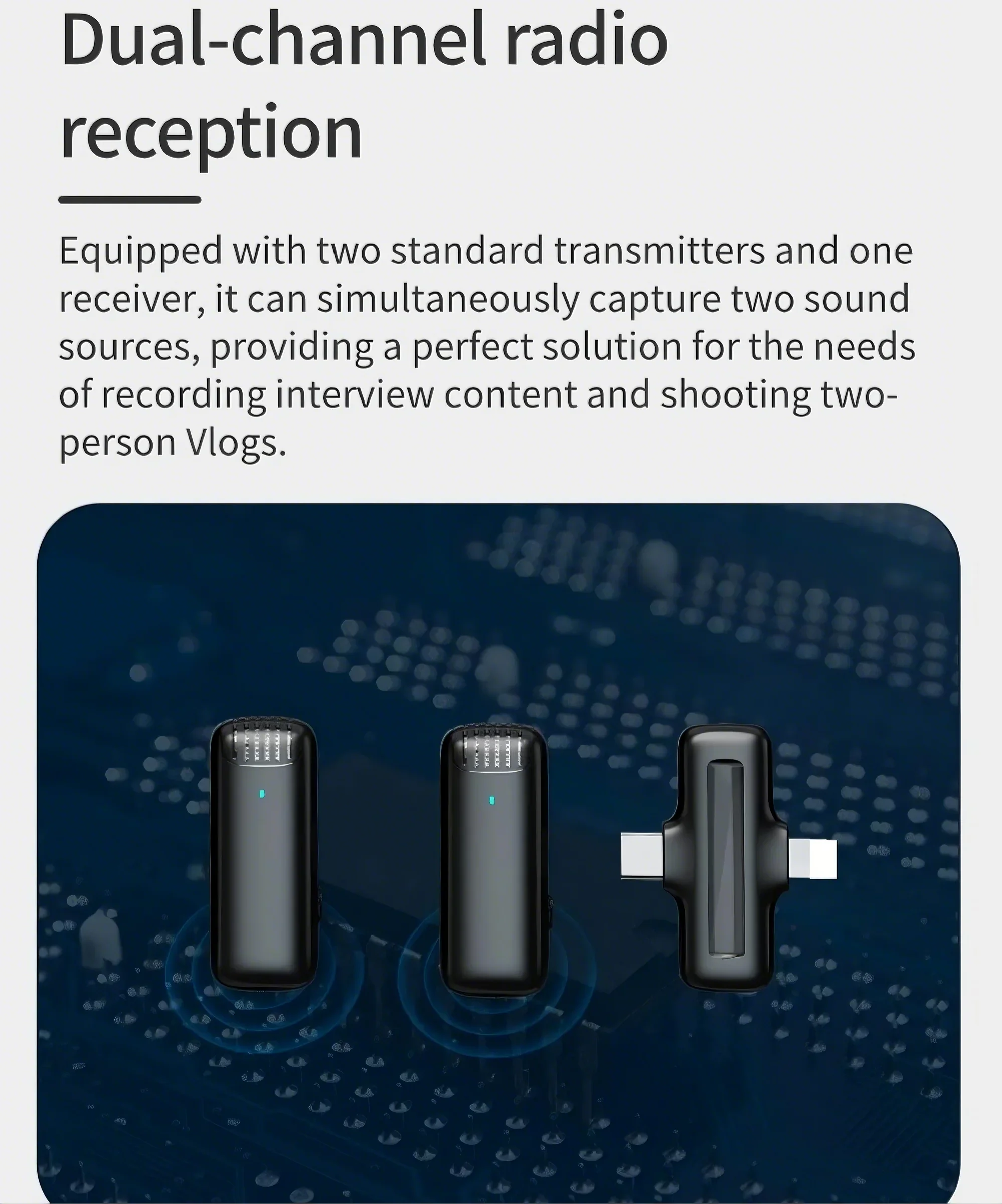 ميكروفون محمول لاسلكي/حافظة شحن ميكروفون لافالير/تسجيل الصوت والفيديو لأجهزة iPhone Android والألعاب المباشرة للكمبيوتر