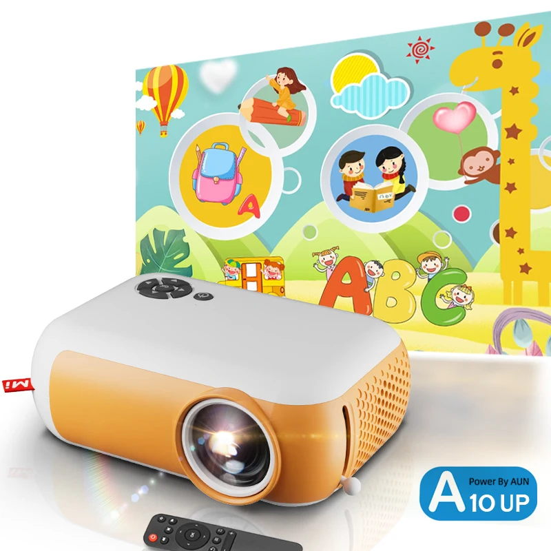 

AUN A10 MINI Projector Home Theater Smart TV Children's Education Projectors Cinema Phone LED Video Projector for HD Video via