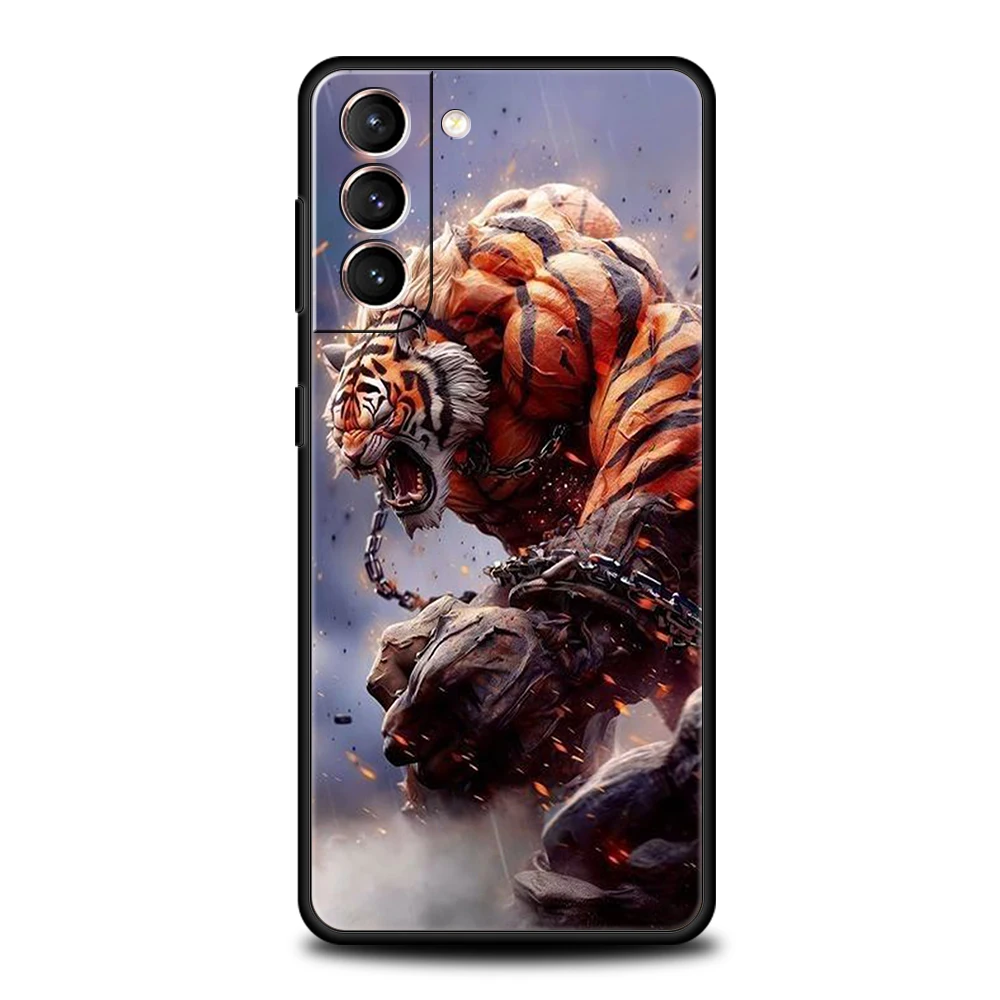 Tier Tiger Handyhülle für Samsung Galaxy S24 S23 S22 S20 S21 FE Ultra S10 S10E S9 S8 Plus 5G Silikonhülle Capas Fundas Taschen – Detail 5