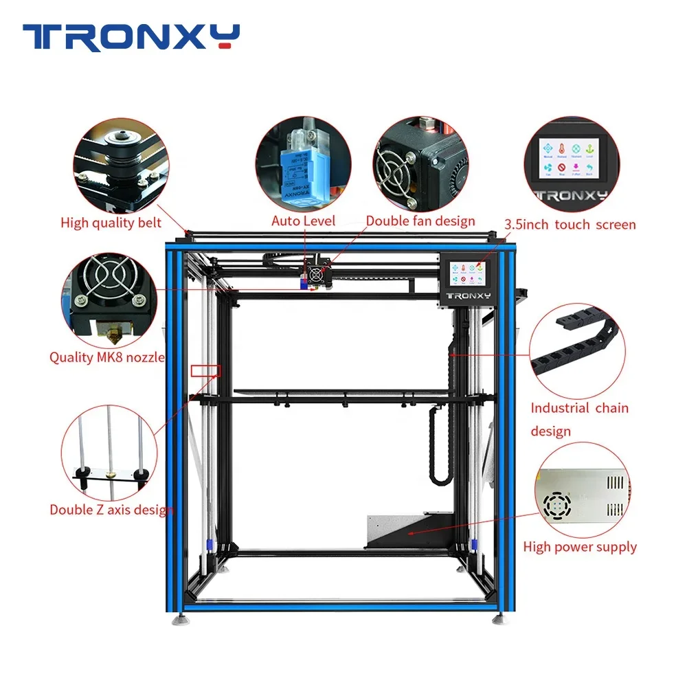 Tronxy Wholesale X5SA-500 Aluminum Frame Imprimante 3d 500x500mm Core Xy High Precision 3d Printer