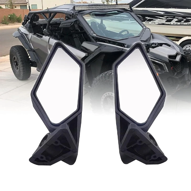 

2Pcs UTV Side View Mirrors Rearview Mirror For Can Am Maverick X3 Max Turbo R 2017-2022