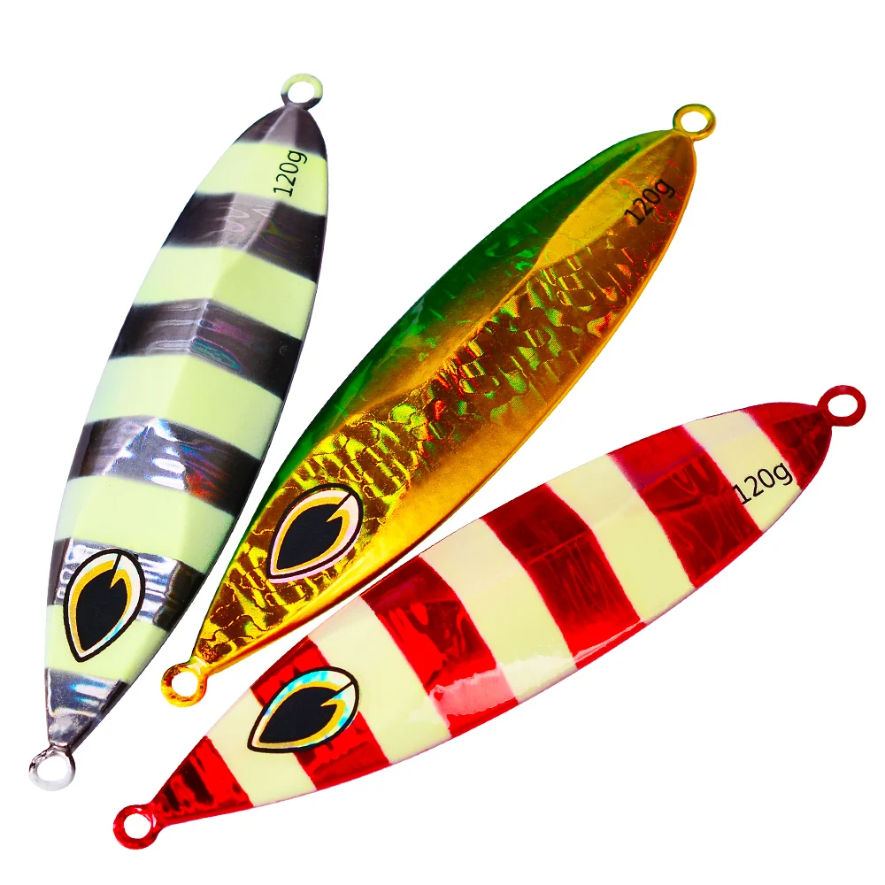 

PROBEROS 1pcs Casting Jigging Bait Spoon Metal Fish Saltwater Artificial Hard Bait Tackle Slow Jig 80g 100g 120g Fishing Lures