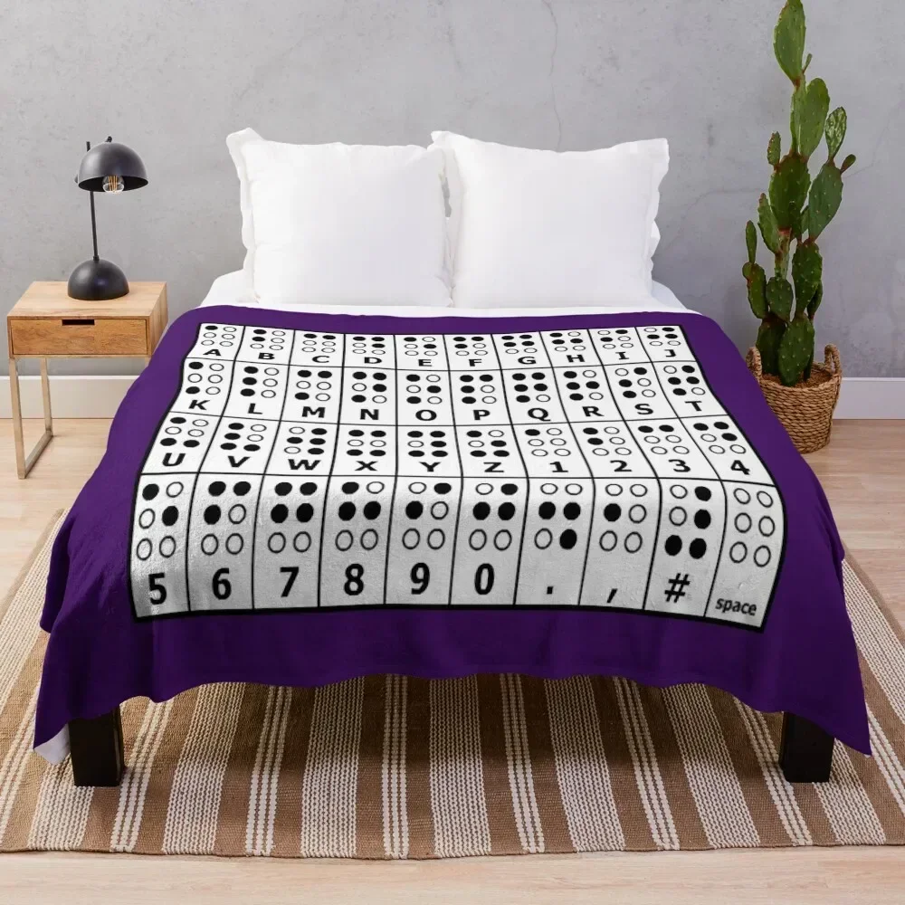 

Braille Alphabet Throw Blanket Stain Resistant Cozy Warm Blanket