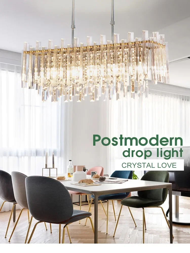 

Nordic LED Crystal Ceiling Lamp for Living Room Restaurant Chandelier Home Kitchen Decorative Lighting