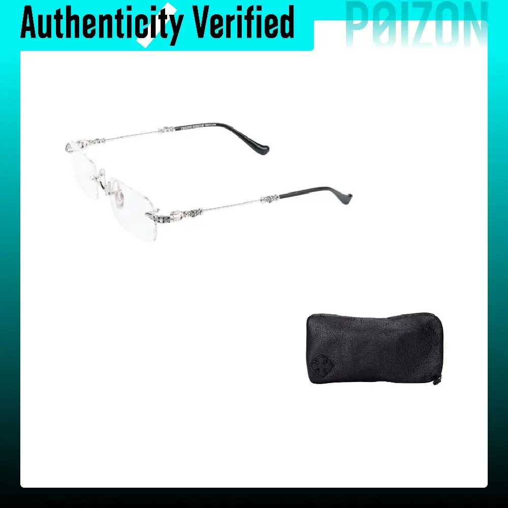 Chrome Hearts Rectangular Eyeglass Frames Men's Silver PILLS III SS BK P
