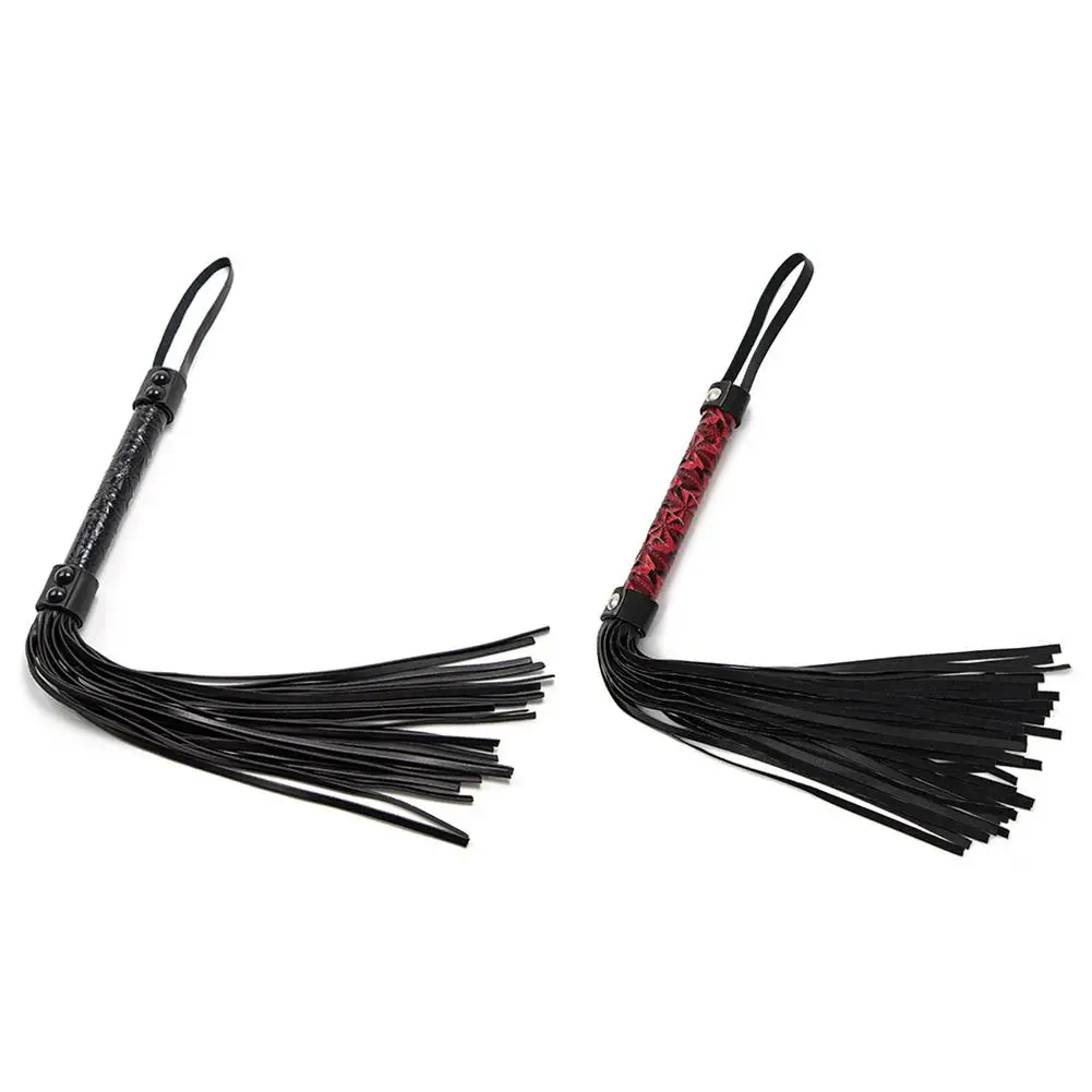 New PU Non Slip Leather Horse Whip Crop Tassels Short Whip With Handle Equestrian Whip Teaching Riding Crop Horses Accessories