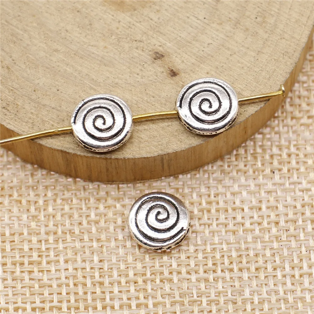 20pcs 3x10mm Tibetan Silver Alloy Charm Swirl Small Hole Beads EF3941