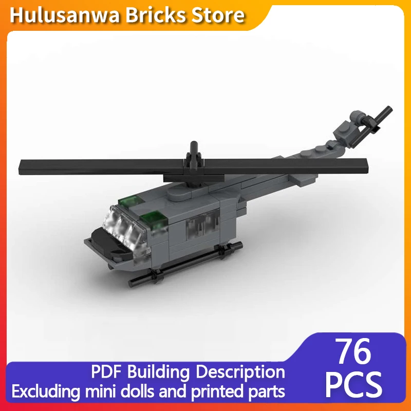 

UH-1 Iroquois Huey, военная модель вертолета MOC, строительные кирпичи, военное оборудование, модульные подарки, праздничная сборка, детские игрушки, костюм