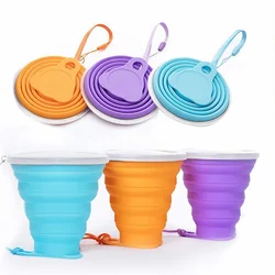 Folding Cups 200/270ml BPA FREE Food Grade Water Cup Travel Silicone Retractable Coloured Portable Outdoor Coffee Handcup