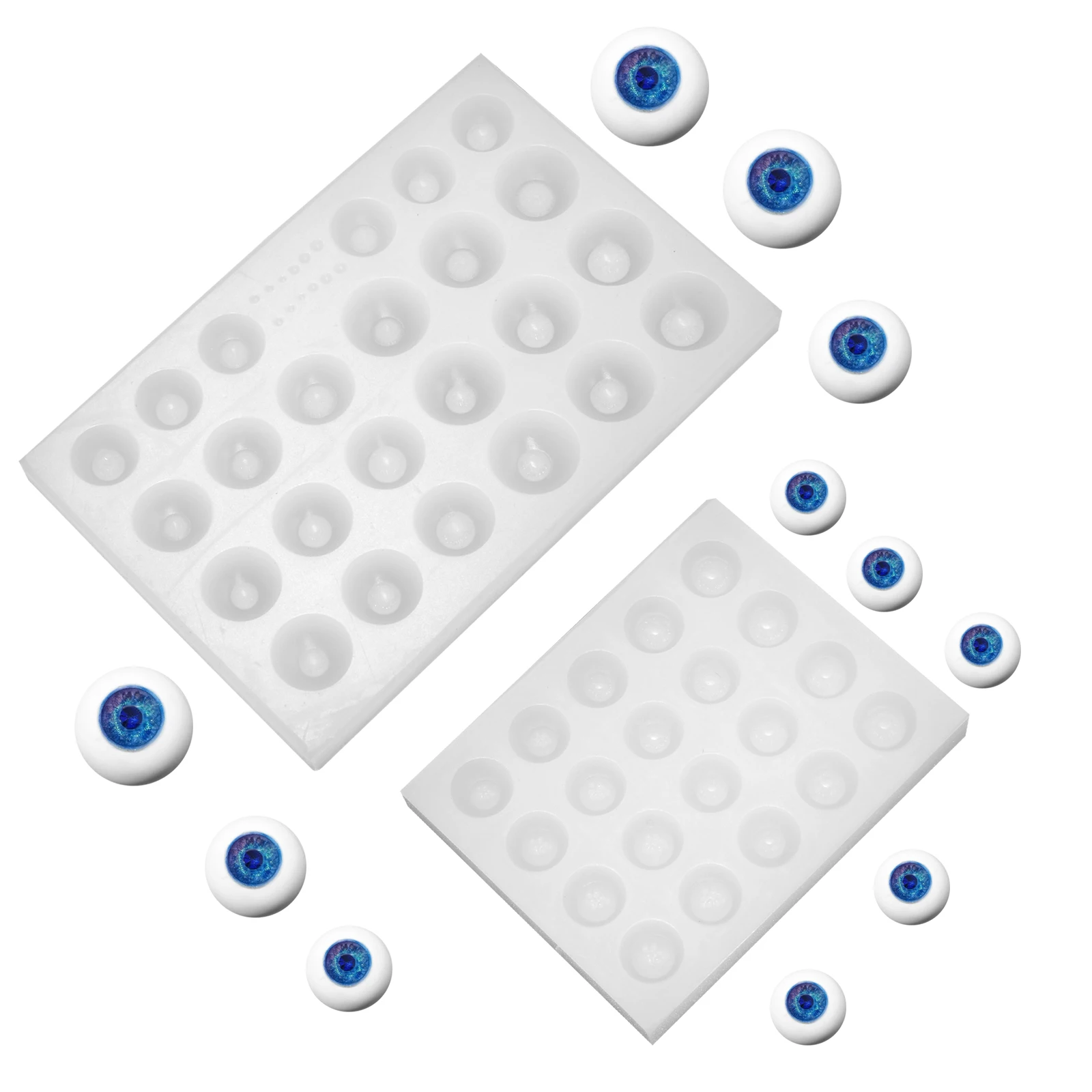 18/20-fach Silikon-Puppenaugenform, verschiedene Größen, BJD-Augenform für Harz-/UV-Modelliermasse, DIY-Puppenherstellungswerkzeuge – Detail 1