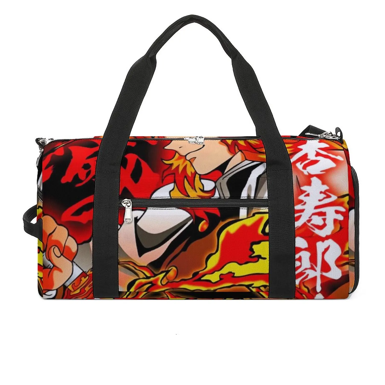 Gym Bag Demon Slayer Sports Bag with Shoes Rengoku Kyojuro Anime Male Female Outdoor Design Handbag Travel Training Fitness Bag