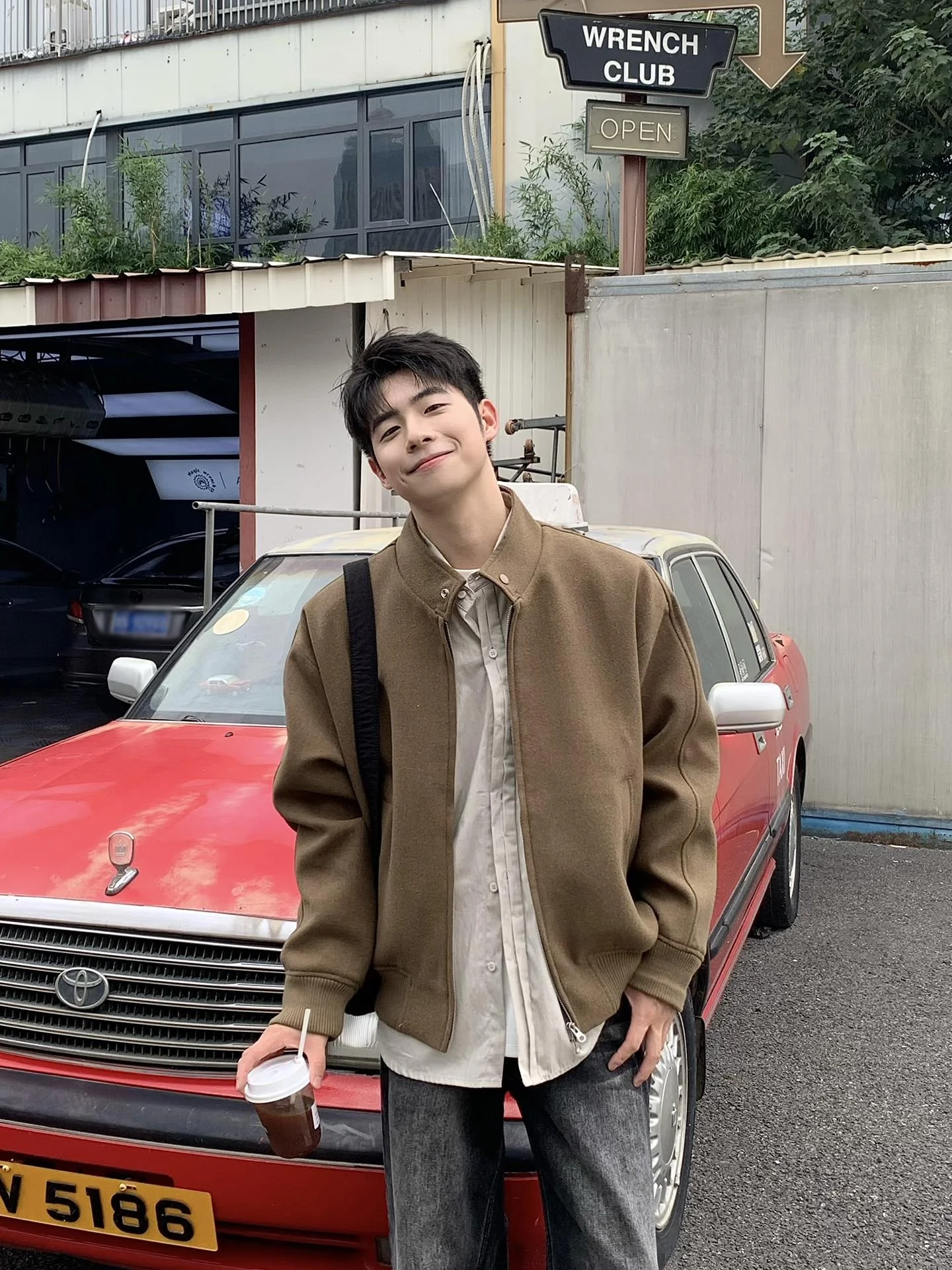 

Мужская шерстяная куртка Cé Brown с воротником-стойкой, свободного кроя, в стиле ретро, для осени и зимы, повседневная, простой дизайн, без бренда