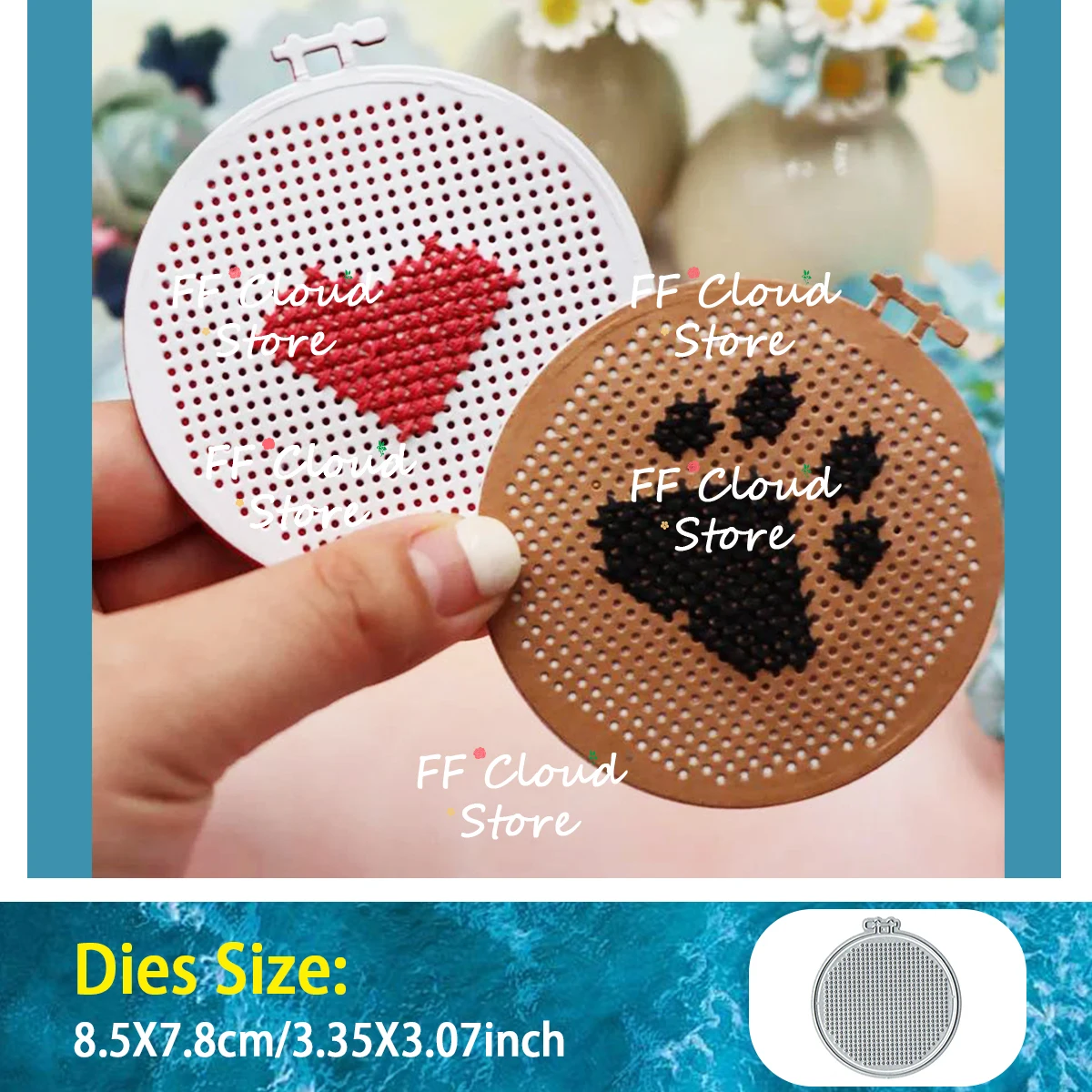 Cross-stitch Greeting Card Scrapbook Papercutting Metal Knife Mold Manual Punch Stencil Handicraft Cutting Dies 2024 New Arrival