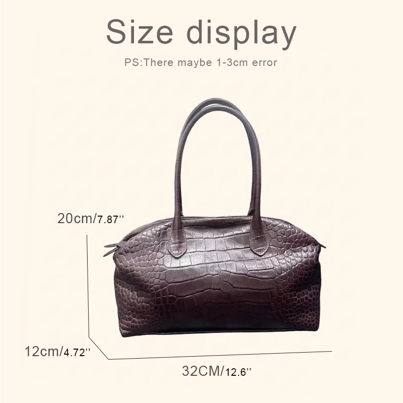 Customize Initials Leather Crocodile pattern Bowling Bag For Women Luxury Designer Handbag 2027 New In Cowhide Underarm Shoulder