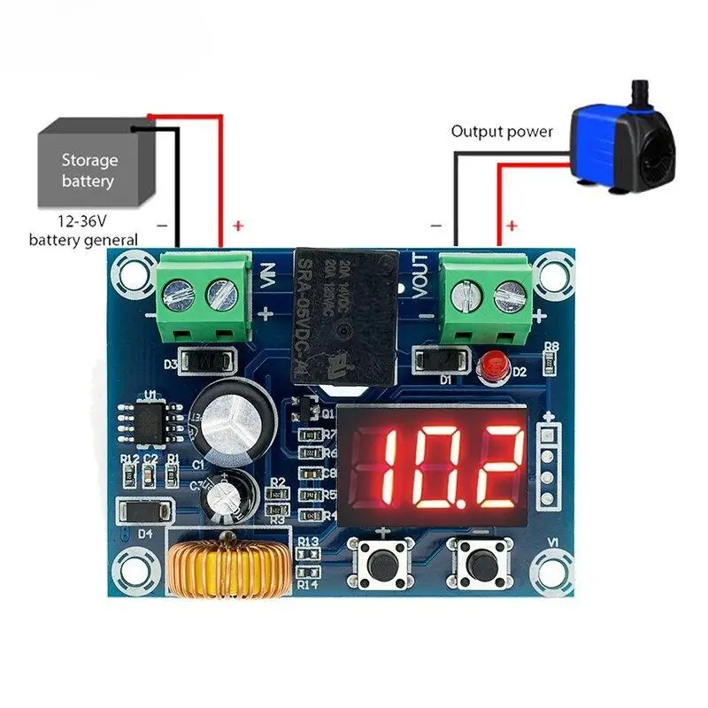 Durable Low Voltage Disconnect Switch XH-M609 12V-36V Digital LED Display for Car Solar Battery Cut Off Protection