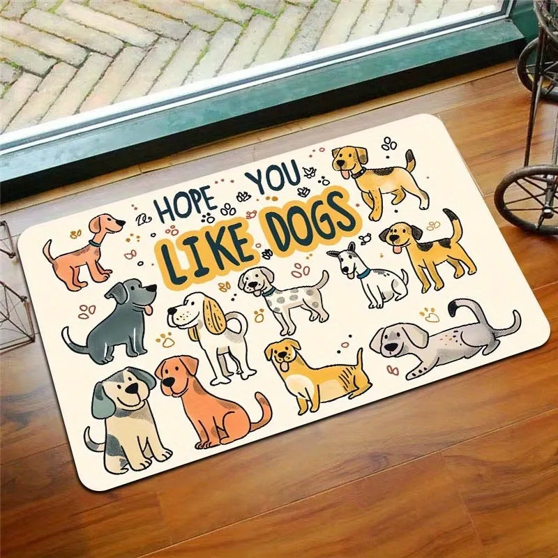 

1PC Like Dogs Pattern Door Mats Kitchen Rugs Non-Slip Bathroom Rugs Bath Mat Carpet for Home Sink Laundry Decor for Dogs Lovers