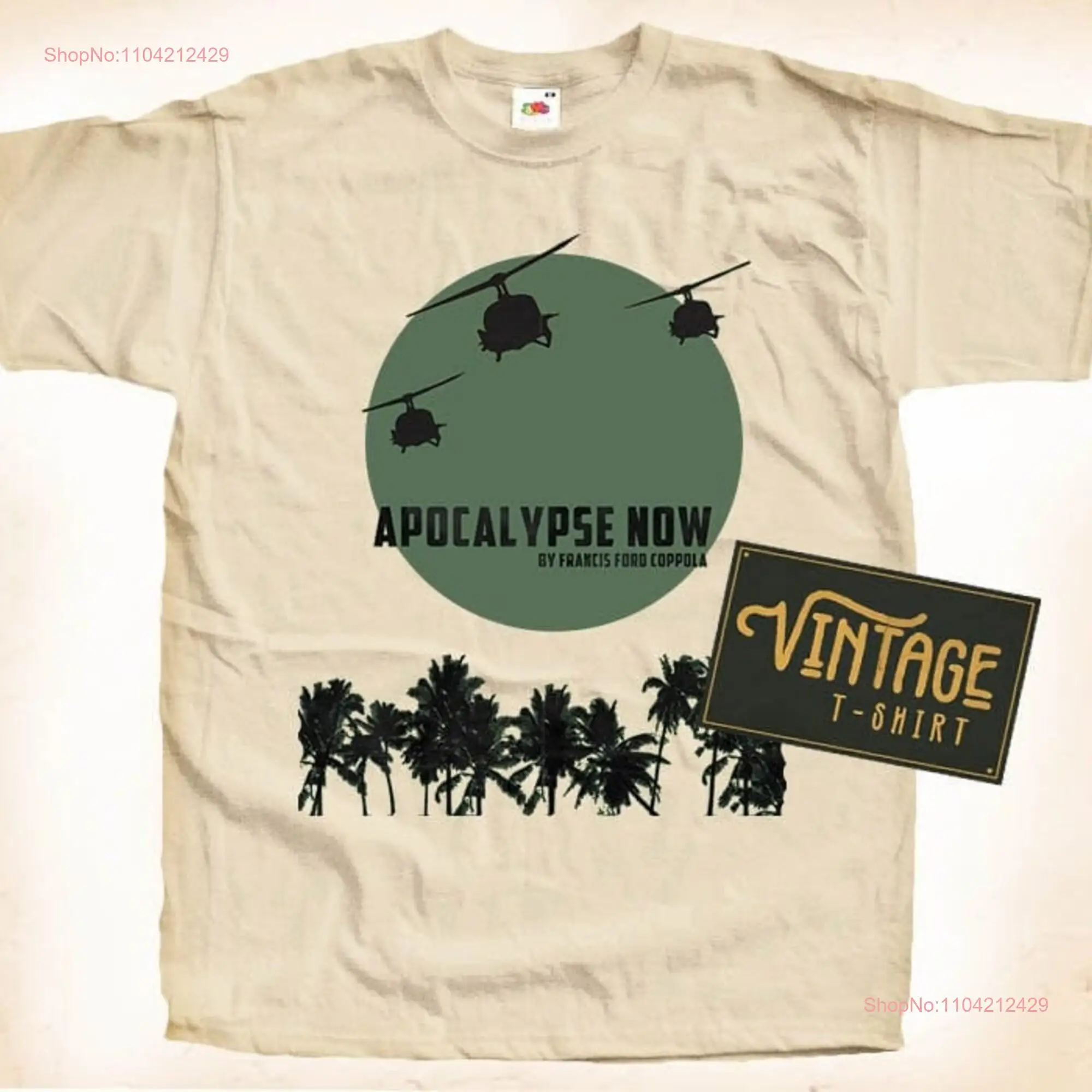 

Apocalypse Now V1 T Shirt Vintage Natural color Men's DTG Digital Print SIZES S M L XL 2XL 3XL 4XL 5XL