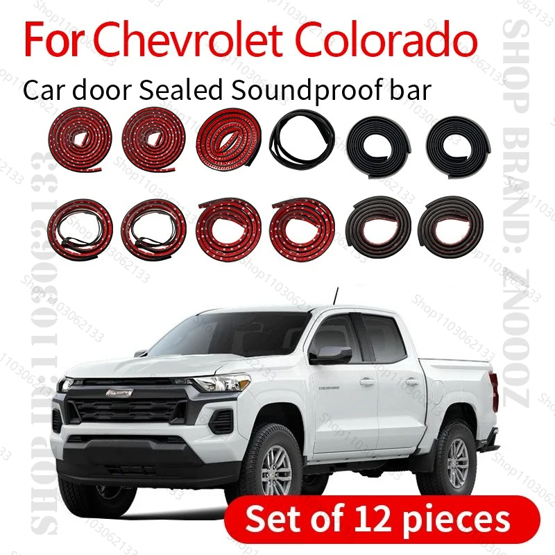 

For Chevrolet Colorado Car Door Seal Strip Rubber Double Layer Sealing Protector Soundproof Strip Dustproof Seal Strip 12PCS Set