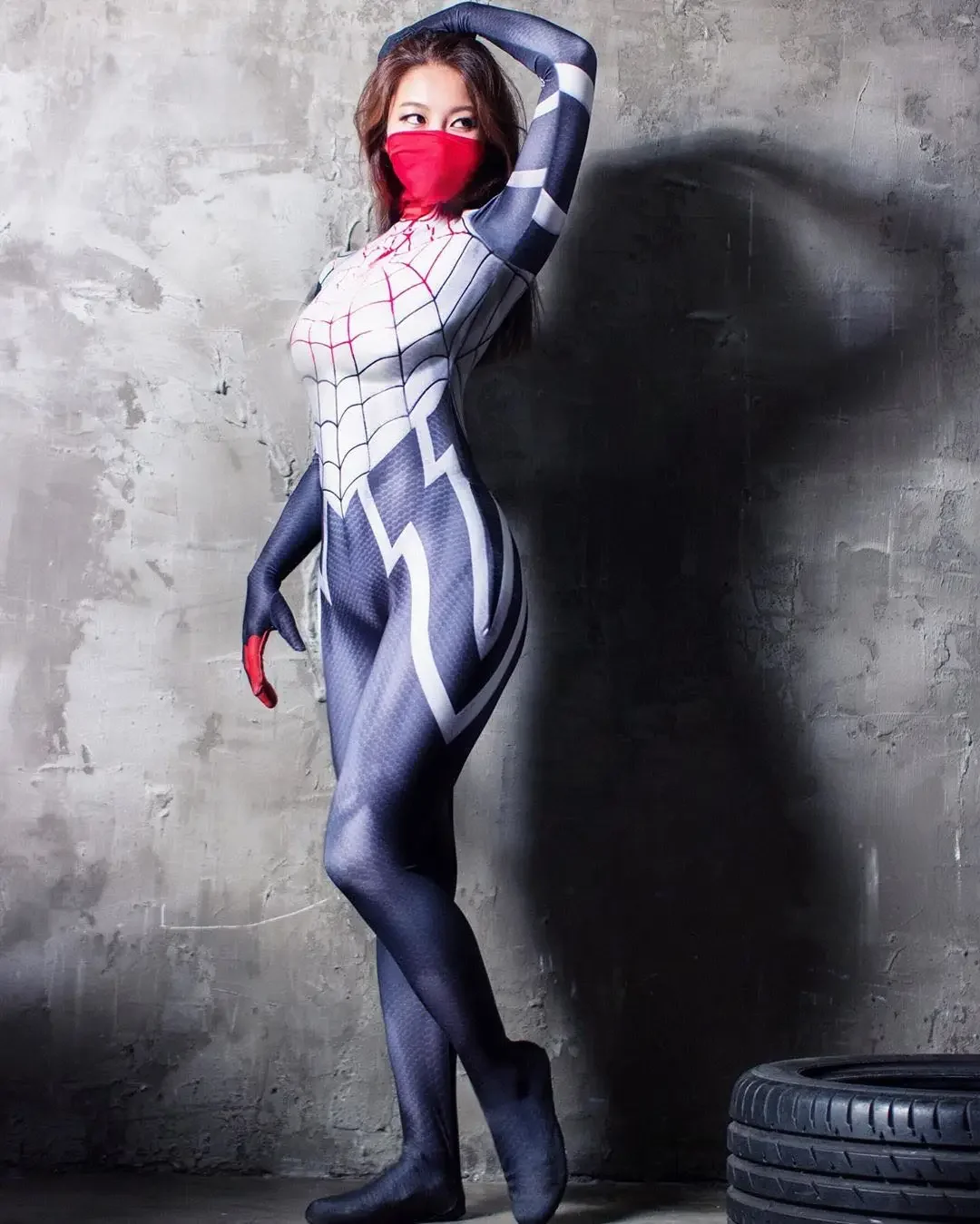 Cindy Moon Silk Cosplay SpiderWomen Costume Superhero Zentai body outfit Costume di Halloween Spider Women Girls Female