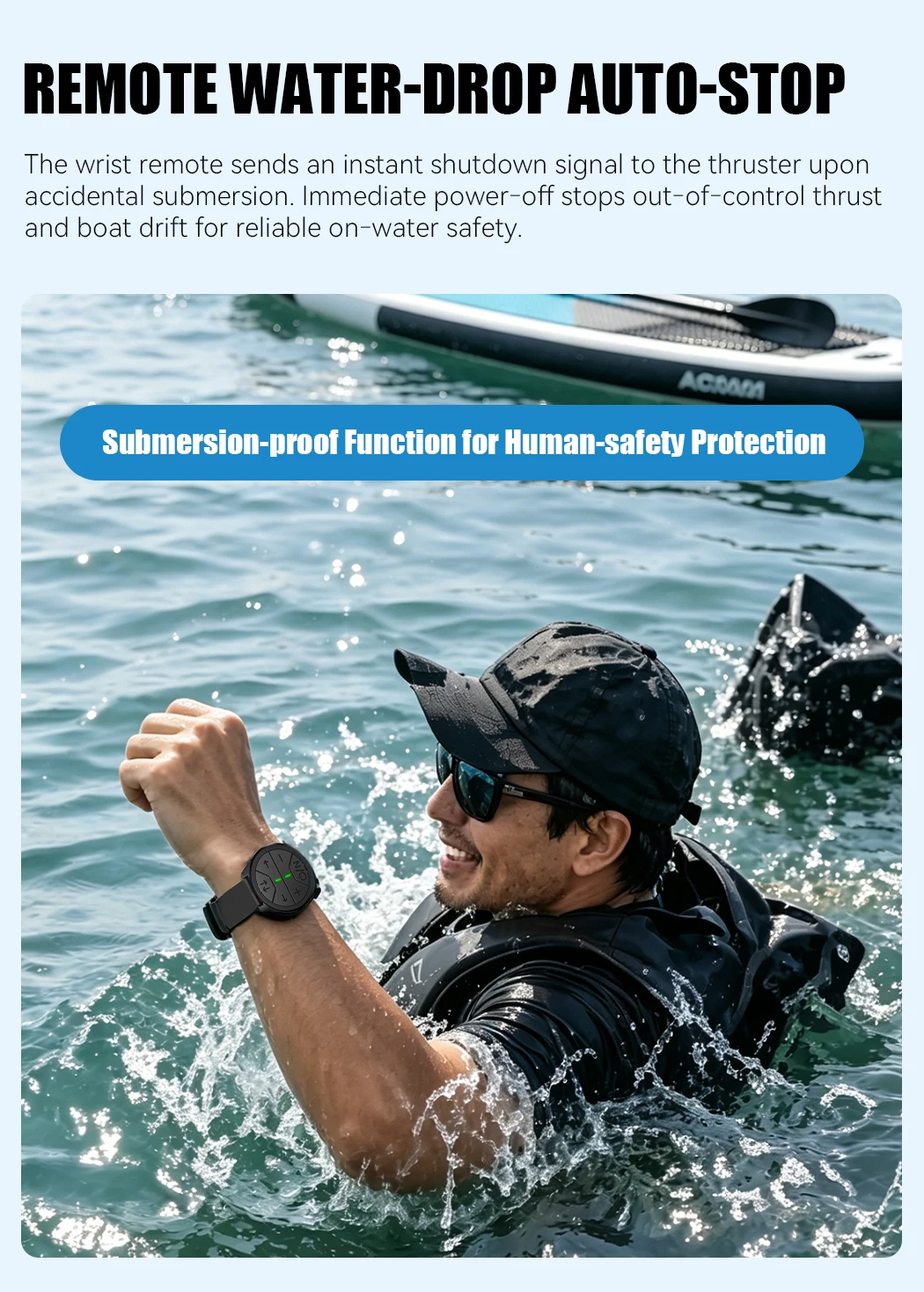 Wasserdichte Fernbedienung für Elektro-Kajak SUP Paddelbrett Motor Propeller, Wiederaufladbar, Kompatibel mit Kedean Motoren – Detail 3