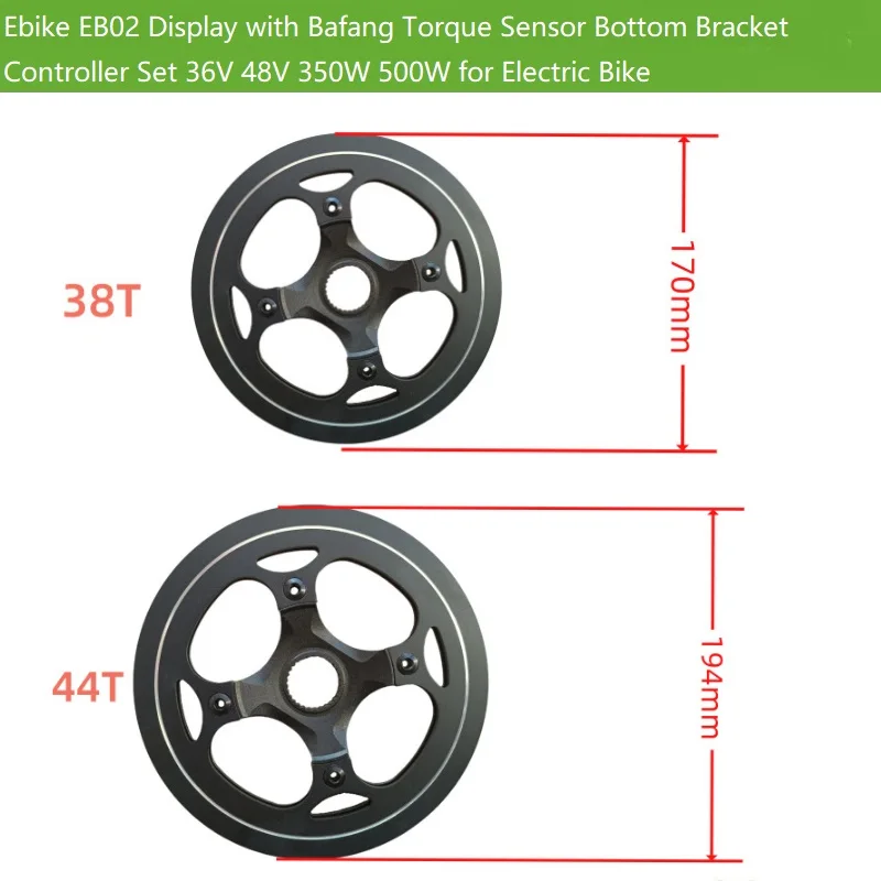 Ebike EB02 Display with Bafang Torque Sensor Bottom Bracket Controller Set 36V 48V 350W 500W for Electric Bike