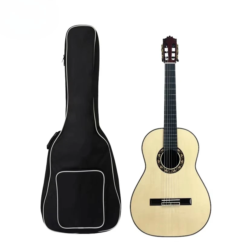 

Handmade 39-Inch High Quality Classical Guitar with Spruce Top and Ebony Fingerboard with Padding Bag