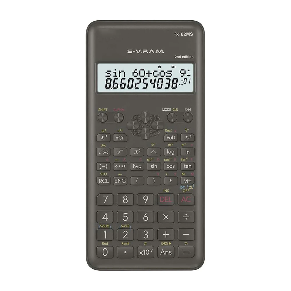 FX-82MS 2nd Scientific Calculator Multi-replay Function,2-line Display Combination Statistics Calculator For University School