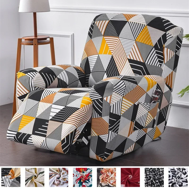 Geometric Recliner Sofa Cover Stretch Spandex Armchair Slipcovers Relax Lazy Boy Chair Covers Furniture Protector Funda Sillon