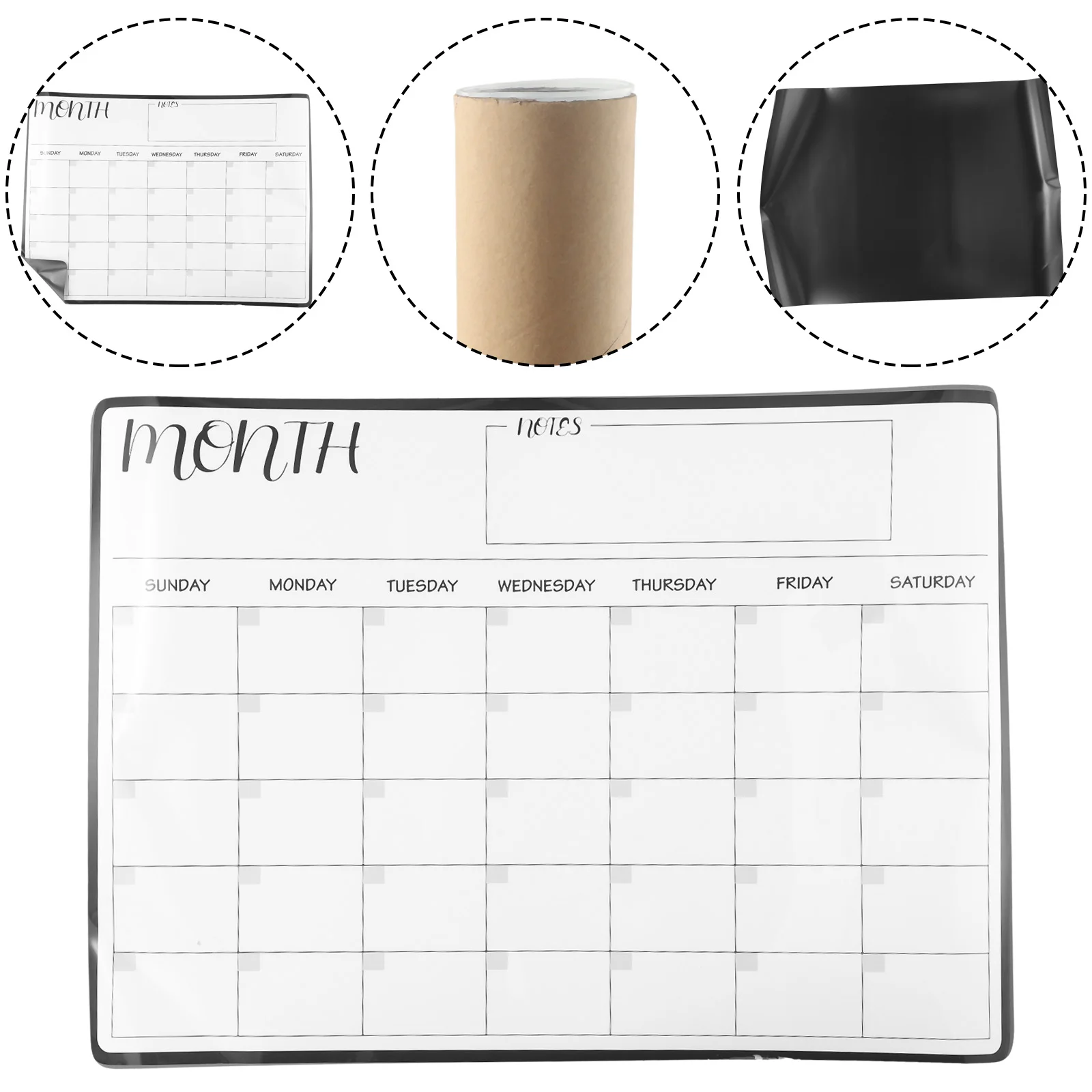 Erasing Enabled Calendar Magnet for A3 Month Planner Refrigerator Message Board Use Dry Erase Markers or Water Wipe