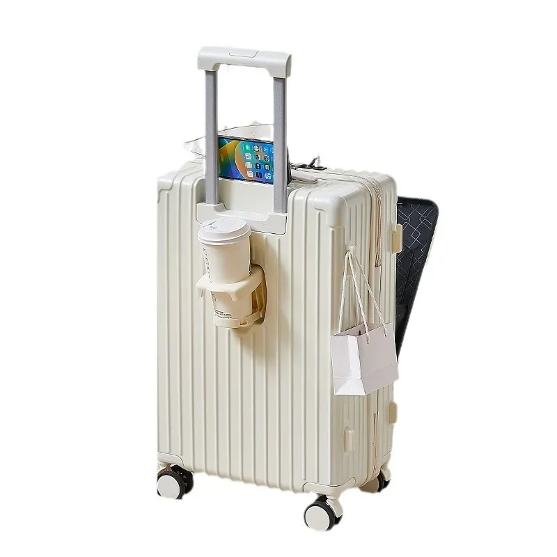 Front Open Suitcase Luggage for Women 2024 New Trolley Case Multi functional Password Box 20 inch Boarding Case Travel bag