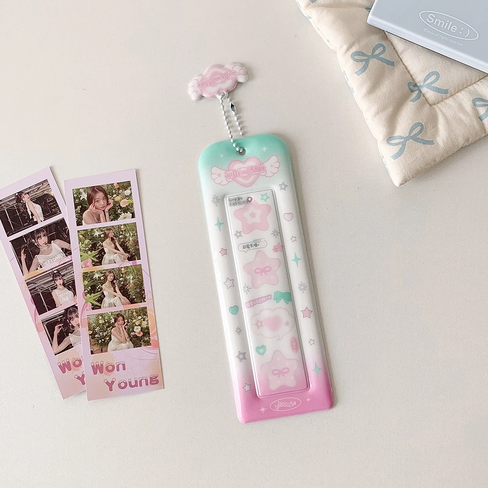 PVC Card Cover Korean Photocard Holder Long Bookmark Hanging Decoration Idol Card Display Protector Korean Style