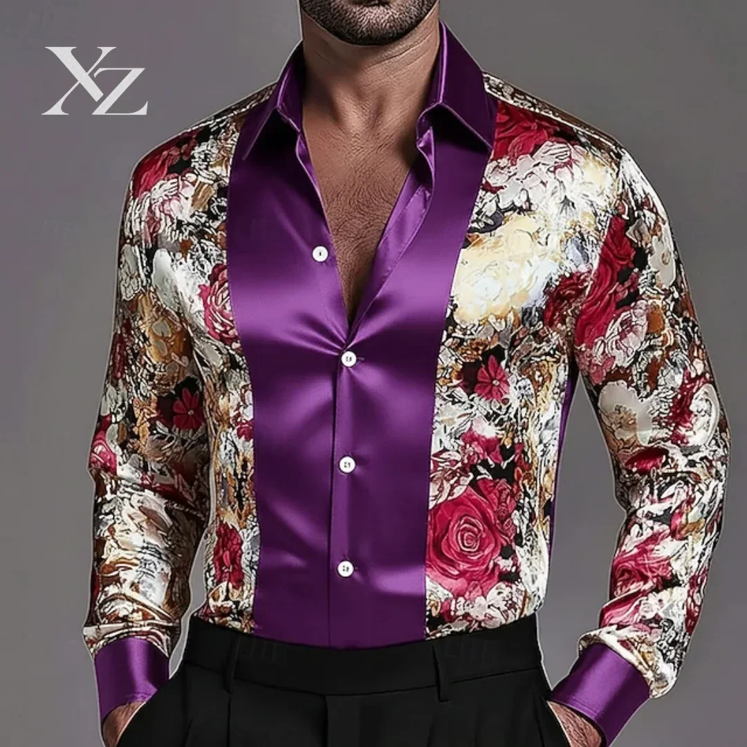 New spring and summer men's luxury shirts, 3D printed with high-definition patterns, are extremely fashionable and full of trend
