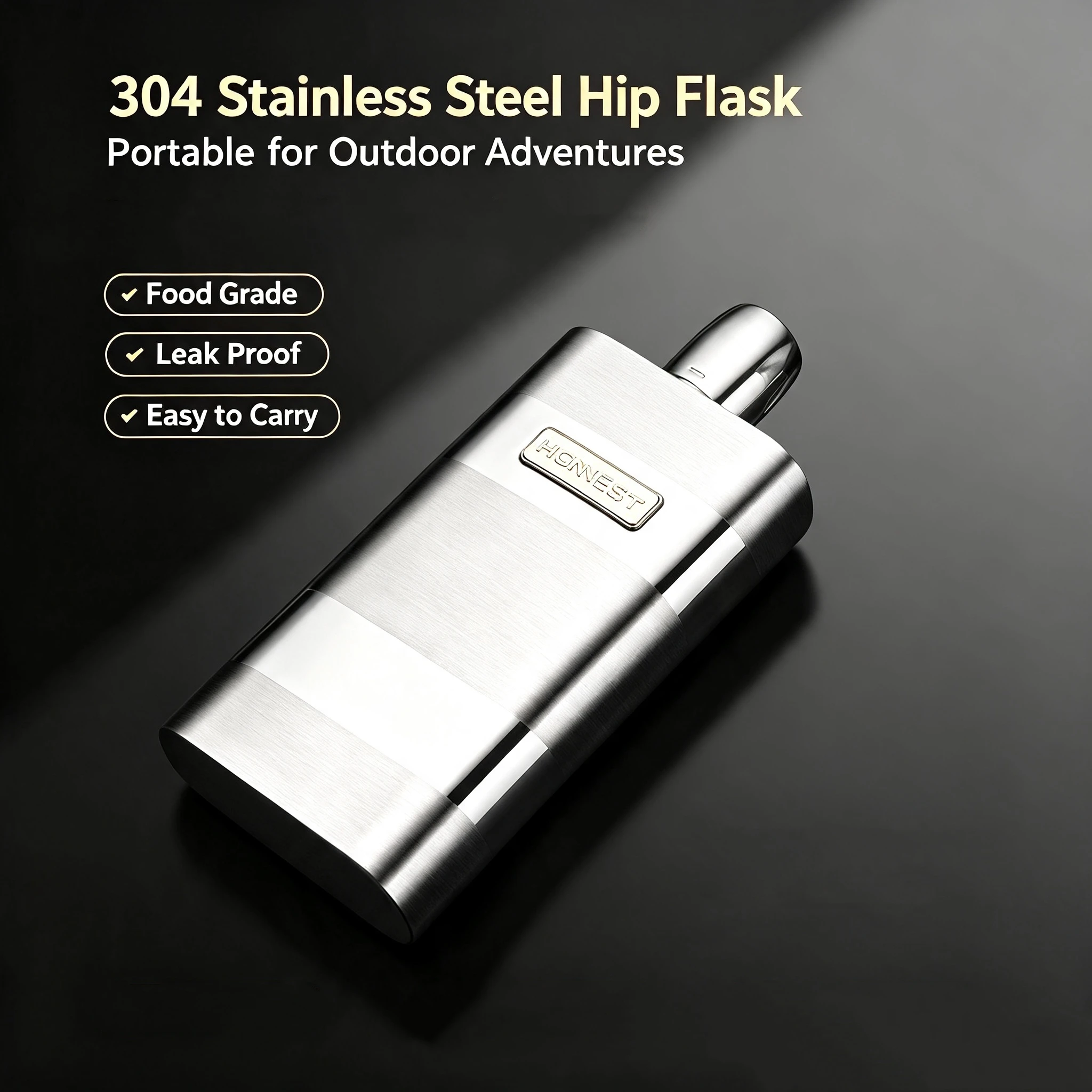 Premium 12oz Hip Flask with 4cups 350ml Stainless Whisky Flask Set for Outdoor & Travel Alcohol Bottle Suitable As A Gift To Men