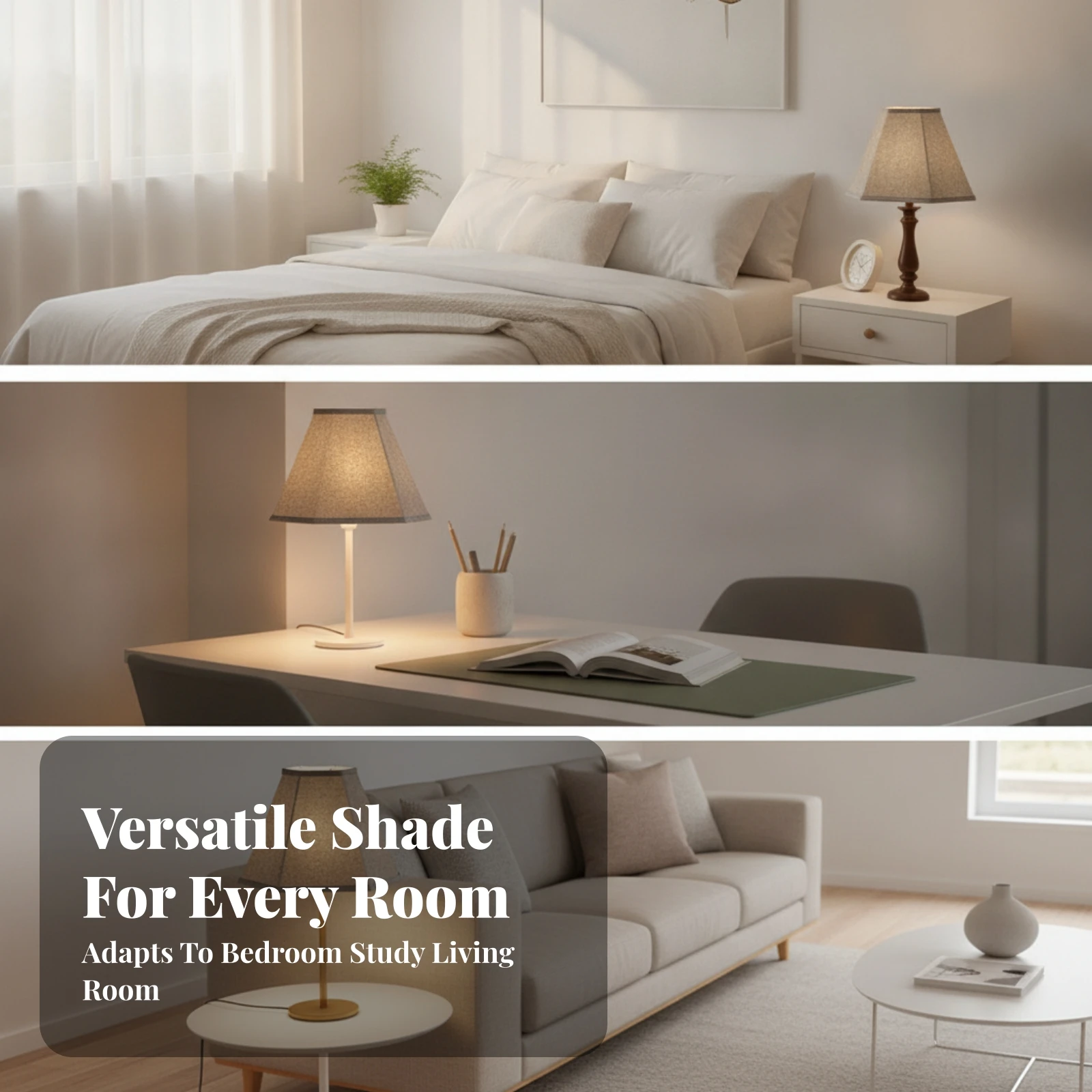 Square Linen-Style Lampshade Neutral Tapered Square Lamp Shade Foldable Lampshade with Metal Frame Eye-Caring for Bedroom