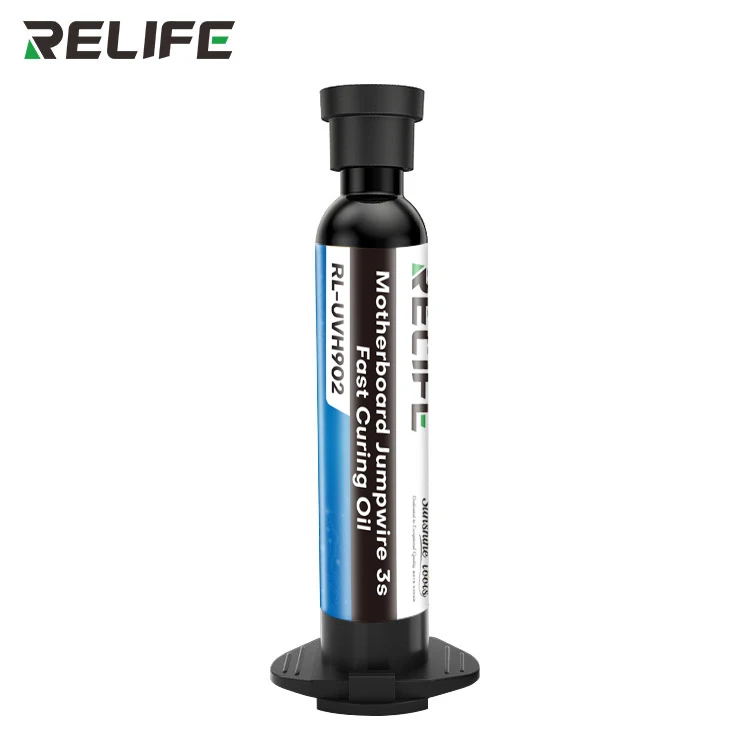 RELIFE RL-UVH902 Schnell Härtender UV-Lötmaskenöl + UV-Härtungslicht 3S Schnelltrocknungs-Kit für Handy-PCB-BGA-Kabelreparatur