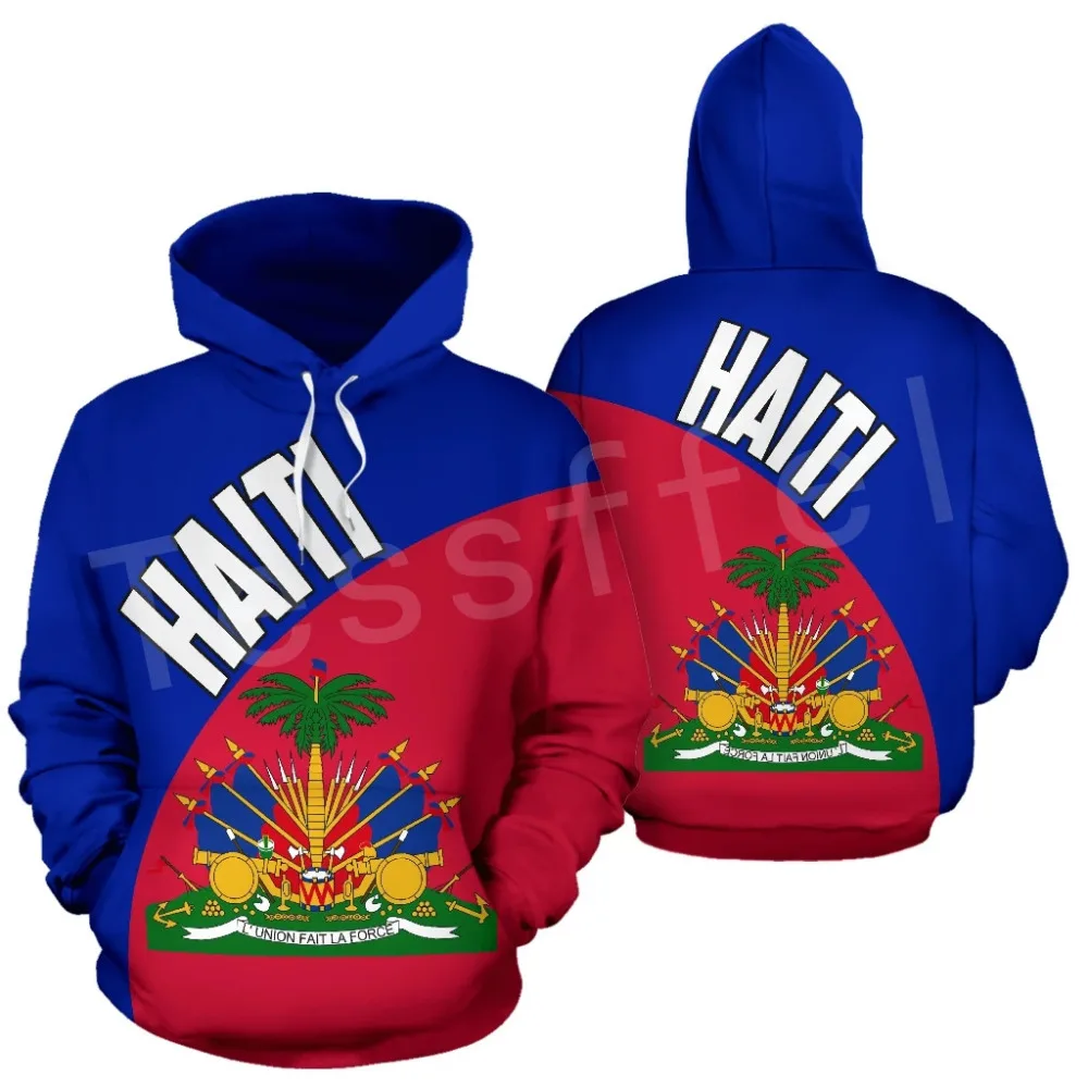 Tessffel Country Emblem Flag Caribbean Sea Haiti Island Retro Pullover Men/Women Tracksuit Jacket 3Dprint Streetwear Hoodies A12