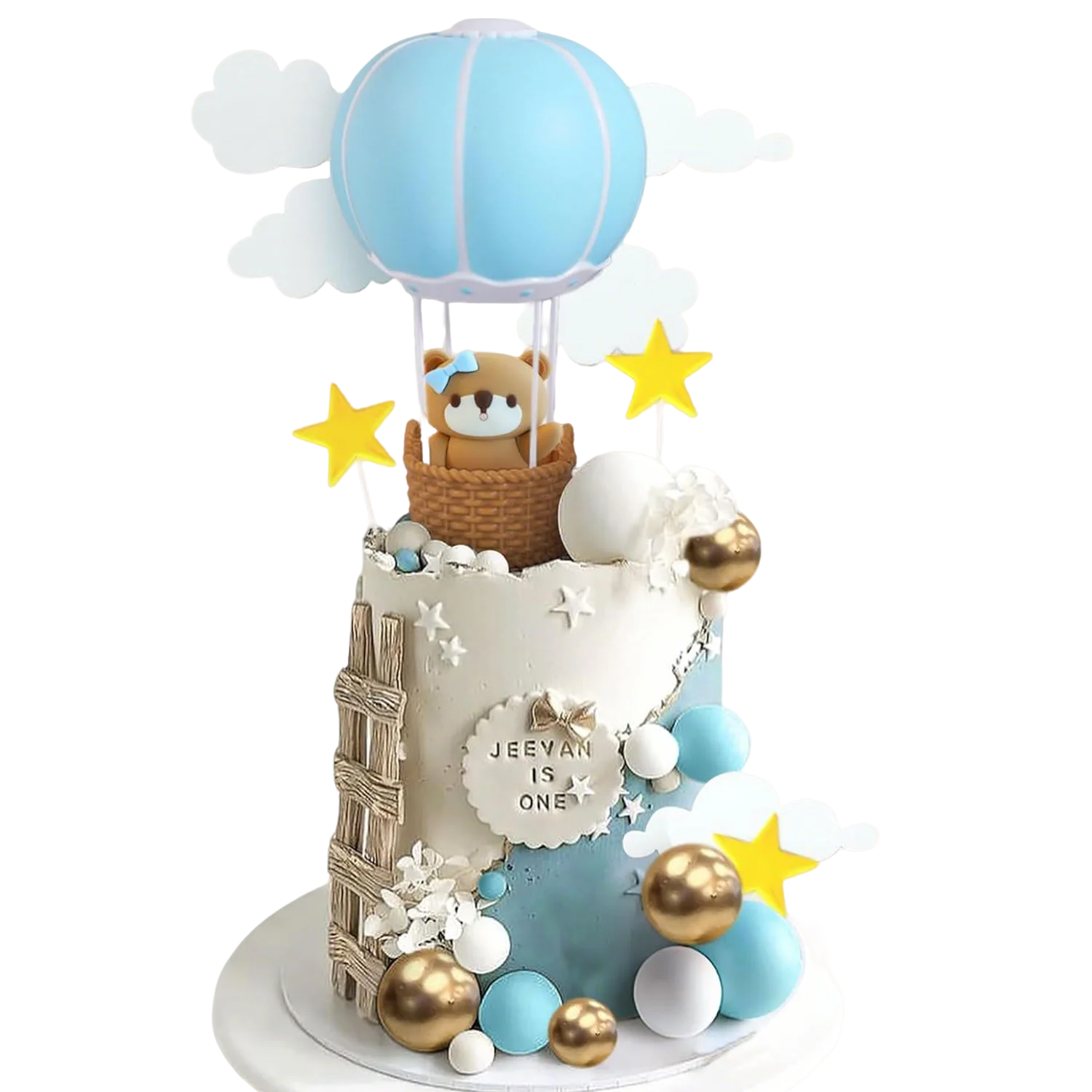 Décorations de gâteau d'ours, Figurine de ballon à Air chaud, ornement de gâteau d'ours rose bleu pour fille et garçon, décorations de fête prénatale anniversaire