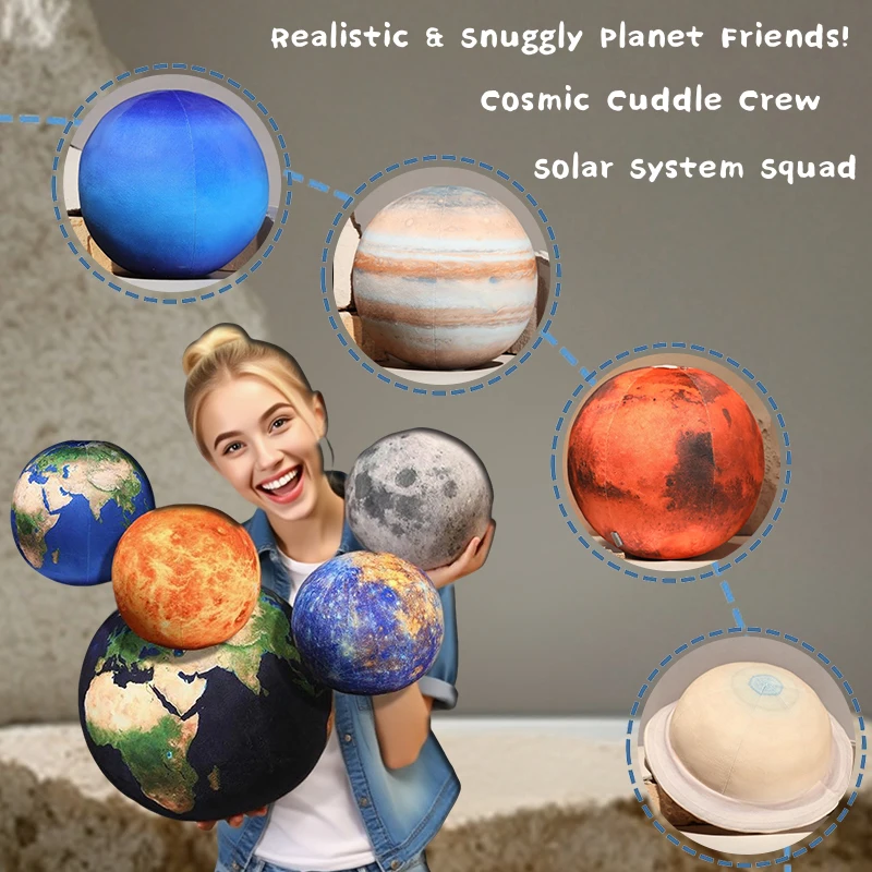 

17-27 см Kawaii имитация Земли Солнца плюшевая игрушка мягкий шар Луна Марс мягкая кукла сфера подушка красота и модный подарок для мальчика и ребенка
