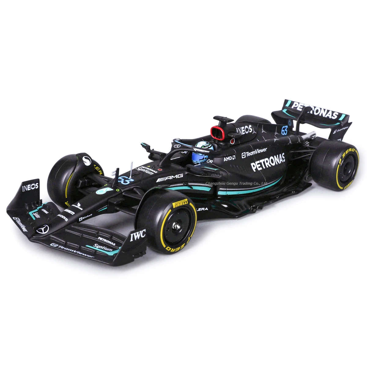 Bburago-式車の合金ダイキャストモデル,mercedes 2023,amg w14 e,パフォーマンス #44,lewis hillton f1,静的,1:24