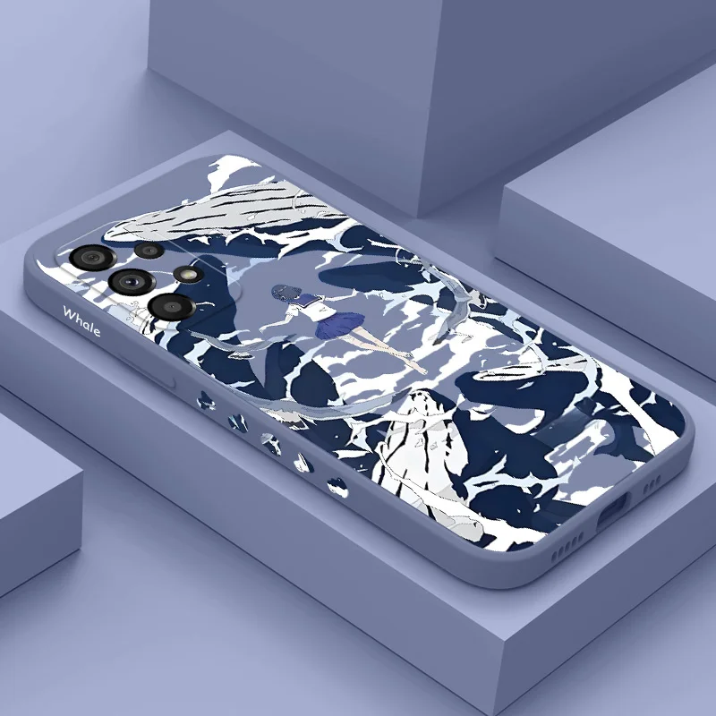 

Magic Whale Phone Case For Samsung Galaxy A73 A53 A33 A23 A13 A03 A72 A52 A52S A32 A22 A12 A71 A51 A31 A21S Silicone Cover